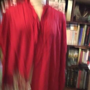 Petty red shawl with tassels by New Direction